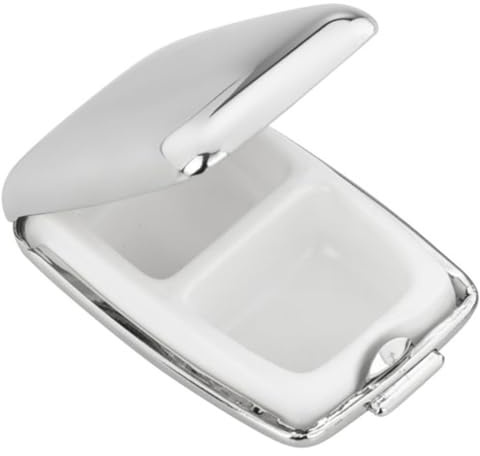 SILBERKANNE Premium Pillendose Versilbert – 2 Fächer Medikamentenbox – Silber Plated, Edel-Design, Glatt – 7x4,5x2 cm
