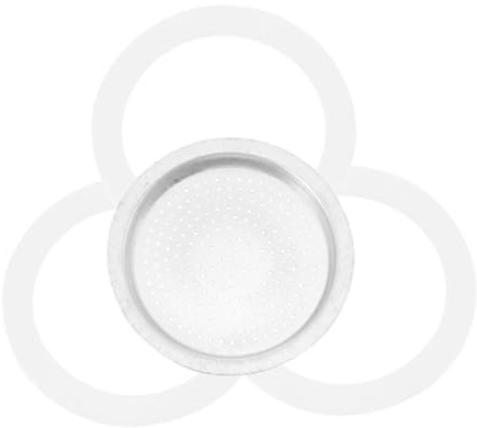 BESTYASH Aluminium Alloy Coffee Pot Filter with Silicone Gasket Seals Espresso Coffee Pot Accessories Leak Soft Silicone Rings and Home Use