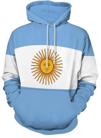 peiyeety Sudadera con Capucha de la Bandera de Argentina para Hombre y Mujer, Sudadera de Manga Larga, Informal, para Primavera y otoño