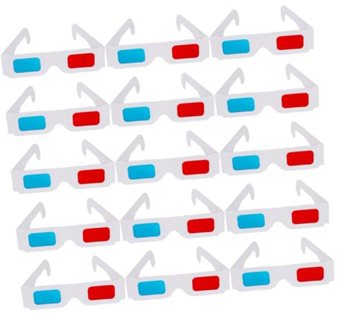 GARIOUANS 40pcs Glasses Paper Red Blue Anaglyph Movie Glasses for Films Games Dvds Lightweight Portable for Family