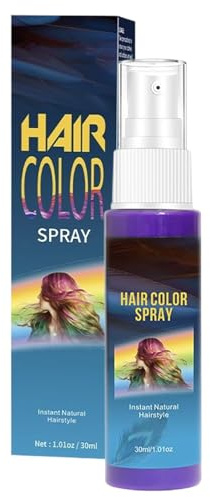 Lpoppcx Spray colorant pour cheveux, 30 ml, couverture des racines, couleur temporaire pour couvrir les cheveux gris, pour Halloween, fête, maquillage, utilisation quotidienne, vacances, salon, voyage