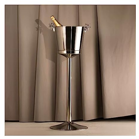 Accueil Grand refroidisseur de vin sur pied en acier inoxydable et cave à avec seau glace Bar(Silver)