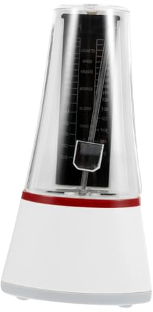 SOLUSTRE Mechanisches Metronom mit Präzisem Tempo Weißes aus ABS und Metall und Breitem Schlagbereich für Klavier und Gitarre für Anfänger zum Üben