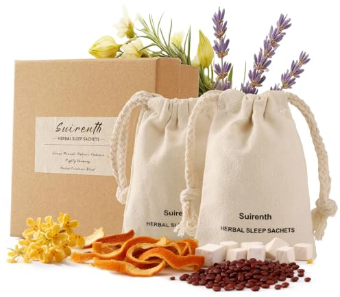 Lavender Sachets for Sleep & Relaxation – Natural Herbal Aromatherapy Sachet Bags for Pillow, Bedside & Drawer, Long-Lasting Calming Scent, Thoughtful Self Care Gift
