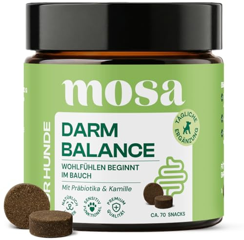 Mosa Präbiotischer Magen & Darm Snack für Hunde – Sanfter Magen-Darm Aufbau – Darm Balance für Gras fressen & Kotfressen – Getreidefrei & Natürlich (Starter-Set)