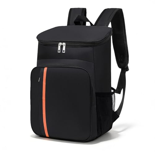 WODHMIEY kylryggsäck termoryggsäck isolerad kylväska 23 l stor kapacitet vattentät lätt bärbar utomhus picknick camping vandring strand resor män kvinnor svart 42 x 29 x 19 cm
