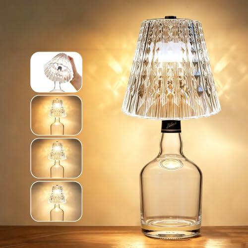 Flaschenlampe Aufsatz LED Aufladbar, Flaschenlicht, Tischlampe Kabello Akku | mit 3 Farbtemperaturen & Dimmbare, Touch Flaschen-Lampe, USB-C Aufladbar, für Restaurant Schlafzimmer Garten Bar Wohnzimmer