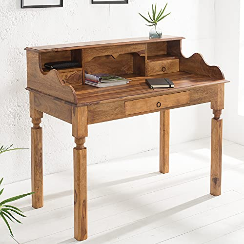 riess-Ambiente eleganter Sekretär HEMINGWAY L 115cm Sheesham Massivholz Schreibtisch Computertisch Flurtisch Kommode Schublade Beistelltisch Wohnzimmer