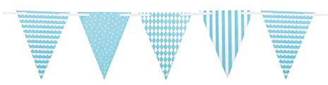 JaBaDaBaDo Wimpelkette Hellblau mit 18 Wimpeln aus starkem Papier, ca. 4,7 m lang