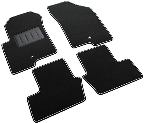 Das Teppich Auto, sprint00901, Fußmatten Teppiche Schwarz rutschfest, verstärkter Rand, zweifarbig, Absatzschoner aus Gummi, Caliber 2005 >/Compass MK49 2007 > 2011/patriot MK74 2007 > 2011.