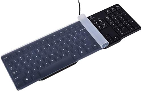 Universelle Tastatur-Schutzhülle aus Silikon, transparent, wasserdicht, staubabweisend, für PC-Computer-Desktop-Tastaturen in Standardgröße (Größe: 44,5 x 14 cm)
