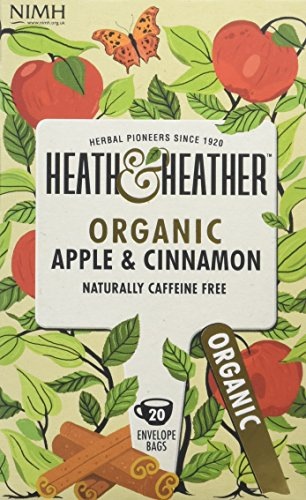 Heath & Heather - Organic Apple & Cinnamon Tea • Warming Fruit & Spice Infusion • Naturally Caffeine-Free • Vegan • Comforting & Aromatic • Multipack 6 x 20 Boxes (120 Tea Bags)