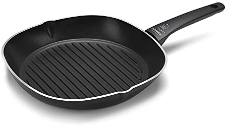 Moneta Recy Bistecchiera 28 x 28 cm Ricicla 52 Lattine, Net Induction, Nero, Corpo Alluminio 100% Riciclato