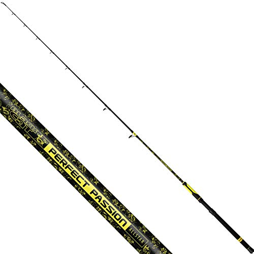 Black Cat Premium Welsrute Perfect Passion Allstar Angelrute Wels Angeln Wallerrute Wurfgewicht 200g, Schwarz-Gelb, 2,10 m