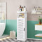 Badezimmerschrank, Badschrank, freistehend, Badezimmer Regal 1 Türen und Regale, für Zuhause, Küche, Wohnzimmer und Flur, 74,9 x 22 x 20 cm, Weiß