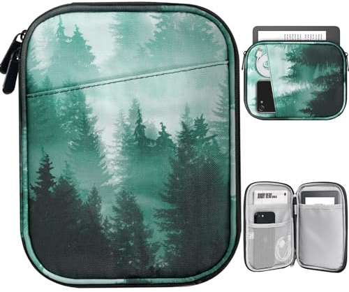 TiMOVO 6-7 Pollici Custodia per Tablet per Nuovo Kindle Paperwhite e Kindle Colorsoft Signature Edition, Custodia Protettiva con Tasca per Kindle E-Reader/Kindle Oasis, Foresta Verde