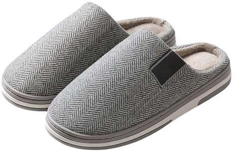 riou Zapatillas de Estar por Casa Mujer Hombre Raya Zapatos de Casa con Forro de Cálido Cómodo Y Antideslizante Peluche Slippers para Interior y Exterior Hote Viaje SPA