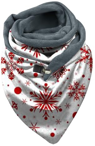 Weihnachtsschal Dreieckstuch Dreieckstücher Damen Schal Damen Mit Knopf Dreiecksschal Elegant Klassischer Winter Dreieck Schals Weihnachten Warme Halstuch Damen Soft Einfarbig Herbstscha