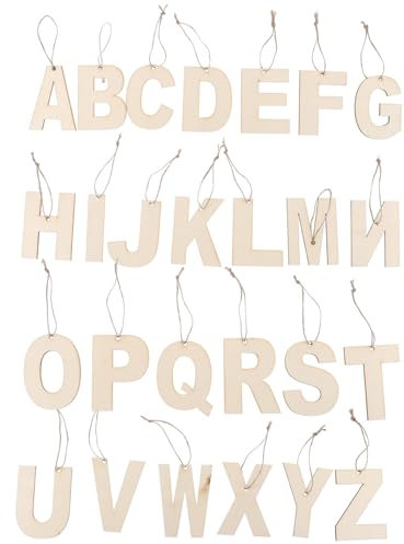 PHENOFICE 26st Holzspäne Selber Machen Bastelbrief Selber Machen Bastelalphabet Selber Machen Wanddekoration Für Zu Hause Hängende Buchstaben Verzierungen Zum Basteln Hölzern Yellow