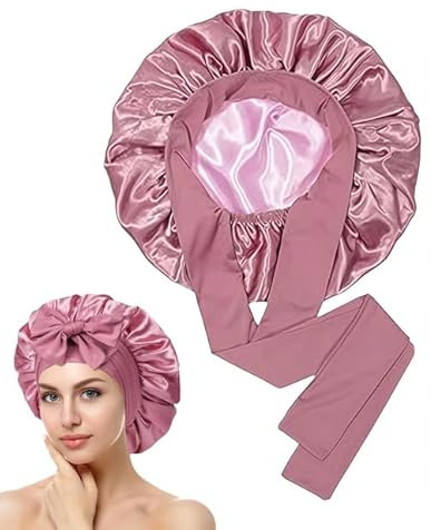 Bonnet Satin Cheveux Nuit,Night Douche Femme Bouclés Hair Charlotte Silk Avec Cap,Homme Bain Sleeping Boucles Bande Bandeau De En Accessoires,Dormir Soin Curly Large Long Reversible Caps pour Femmes