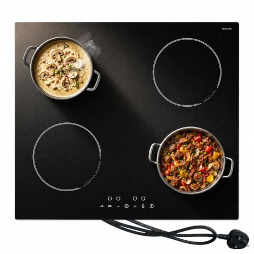 STARCHARTS 4-Burner Built-in Induction Hob with Boost 2800W Black | 9 power levels, touch control, child lock, residual heat indicator, 99-min timer, black ceramic glass, built-in
