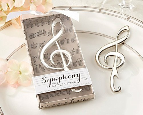 Lotto di 30 apribottiglie a forma di nota musicale in confezione regalo- Bomboniere di nozze originali per invitati