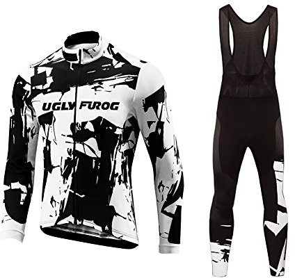 UGLY FROG Herren Fahrradbekleidung Set Lang Winter Radjacke und Fahrradhosen