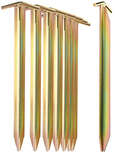 com-four® 8X Zelt-Heringe aus Stahl - Lange und robuste Erdnägel mit T-Profil für Camping und Outdoor - ideal für normalen und harten Boden