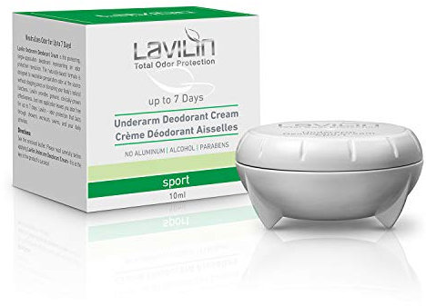 LAVILIN Crème déodorante pour aisselles - Protection 7 jours - Sportifs - Sans alcool ni aluminium
