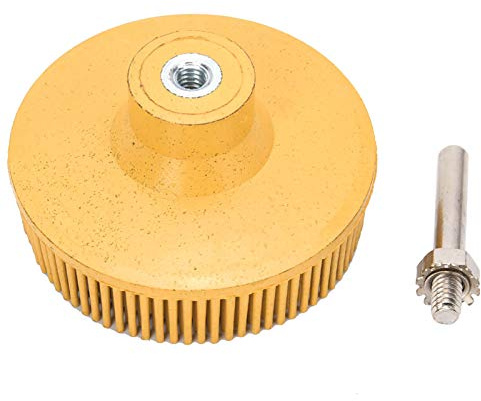 Disco de Cepillo de Cerdas 3 Pulgadas, Accesorio para Amoladora Angular, Disco Abrasivo Goma 75mm, Herramienta Limpieza y Pulido, Incluye Biela