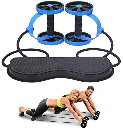 LJJ Bauchtrainer Roller AB Rad Rolle Dehnen Mit Zugseil Für Die Übung Zum Karosserie Fitness Für Haushaltsgebrauch Fitnessstudio Innen