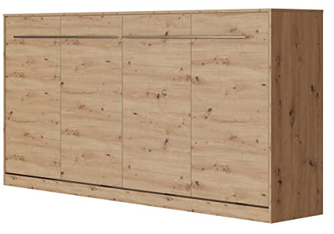 SMARTBett Standard 90x200cm Horizontal Roble Salvaje | Cama Abatible, Cama De Pared, Cama Plegable, Cama Oculta
