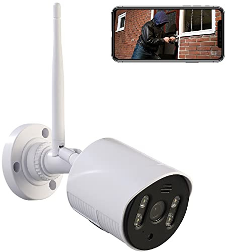 7links WLAN-IP-Kamera mit Full HD, Dual-Nachtsicht, Sirene, App, LAN, IP65 (außen)