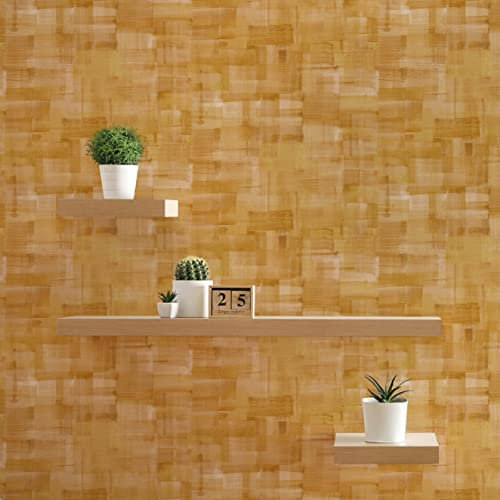 TADESSI Carta da parati vintage M1-No.1475 Carta da parati in tessuto non tessuto Giallo Arancione Vintage Struttura per Soggiorno Camera da Letto Cucina