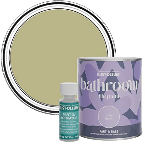 Rust-Oleum wasserfeste grün Fliesenfarbe für Badezimmer in Matt Finish - Salbei Grün 750ML