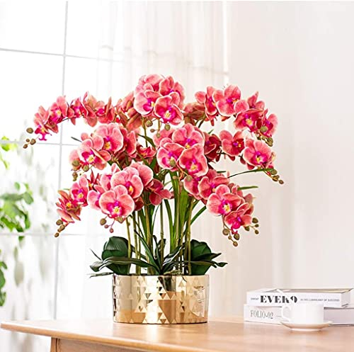 HRTC Künstliche Orchideen, volle Blütenblätter, künstliche Orchidee, Immer frisch und schön, künstliche Blumen, botanische Blumendekoration