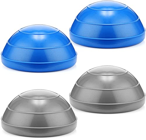 Sratte Balance-Pods mit Durchmessern, uni, Trainingspads, halber Ball, aufblasbare Trittpolster für Kinder und Erwachsene, Kraftflexibilität, Blaugrau, 4 Stück