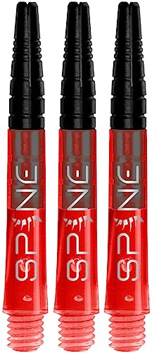 Bull's Spine Shafts - Rot - Zwischenlänge - Premium Dart Schäfte für verbessertes Spiel