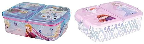 Stor Fiambrera infantil múltiple con 3 compartimentos de Frozen & Fiambrera infantil múltiple con 3 compartimentos de Frozen