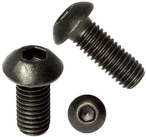 M5 (5mm x 8mm) Black Zinc Flake 10.9 Button Head Screws Allen Socket Bolts Screws (Pack of 20) N16ABC