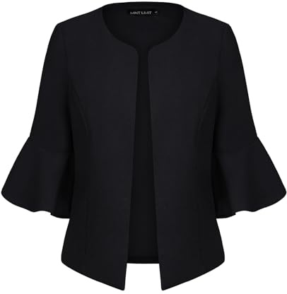 Crop Blazer Women Open Front Elegant Blazers Jacket Flared Sleeve Cardigan | Cropped Blazer Women Open Front Elegant Blazers Jacket Flared Sleeve Cardigan Outerwear Front Lined Elegant