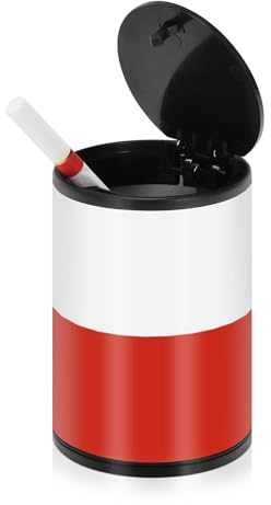 Aschenbecher mit Deckel, Motiv: Chilenische Flagge, Blau / Rot, aus Edelstahl, tragbar, Autozubehör, Aschenbecher für Auto, Küche, Fahrzeug