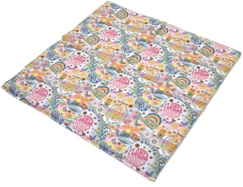 Rapssamenkissen 40x40cm 4-Kammer XXL Bio Stoff Flower-Power - Wärmekissen - Körnerkissen