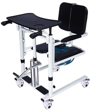 Patientenlifter für Kleine Räume, Aufzug für Ältere Menschen für Zuhause mit 180° Geteiltem Sitz, Adjustable Lifting Bath Mobile Commode Rollstuhl