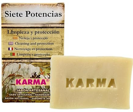 Jabón Artesano de 7 Potencias para Limpieza y Protección (100g) | Pastilla de Siete Potencias para Limpieza Corporal y de Manos Artesana Especial para Limpiar y Proteger Energéticamente.
