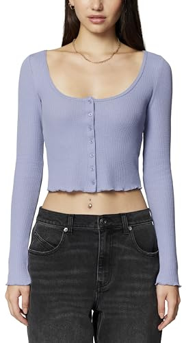 florence by mills Women's Fluffy Snuggle Micro Thermal Baby Button Front Cardigan, Smokey Purple, Medium