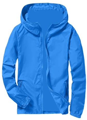 YOSUWOAI Chubasquero impermeable para hombre, chaqueta de invierno resistente al viento, chaqueta funcional de secado rápido, cortavientos, chaqueta de senderismo para exteriores, corte holgado