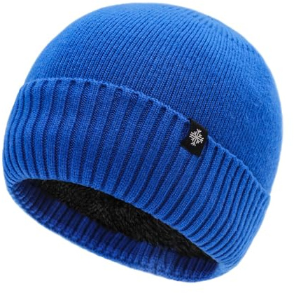 Rayson Berretto Uomo Inverno Pile Caldo Cappello Unisex Leggero Invernale Uomo e Donna Elegante Cappelli Beanie in Maglia(Blu Zaffiro， Taglia Unica)