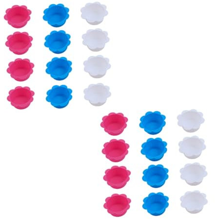 OFFSCH 24pcs Cake Tins Cake Molds for Silicone Muffin Cups for DIY Random Color