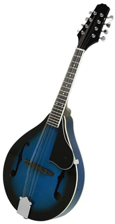 Professionell Mandoline Instrument Blau-schwarz Umrandete Mandoline 8 Saiten A-Stil-Mandoline Mit Koffersaiten Für Anfänger Übungsinstrumente(Mandolin)